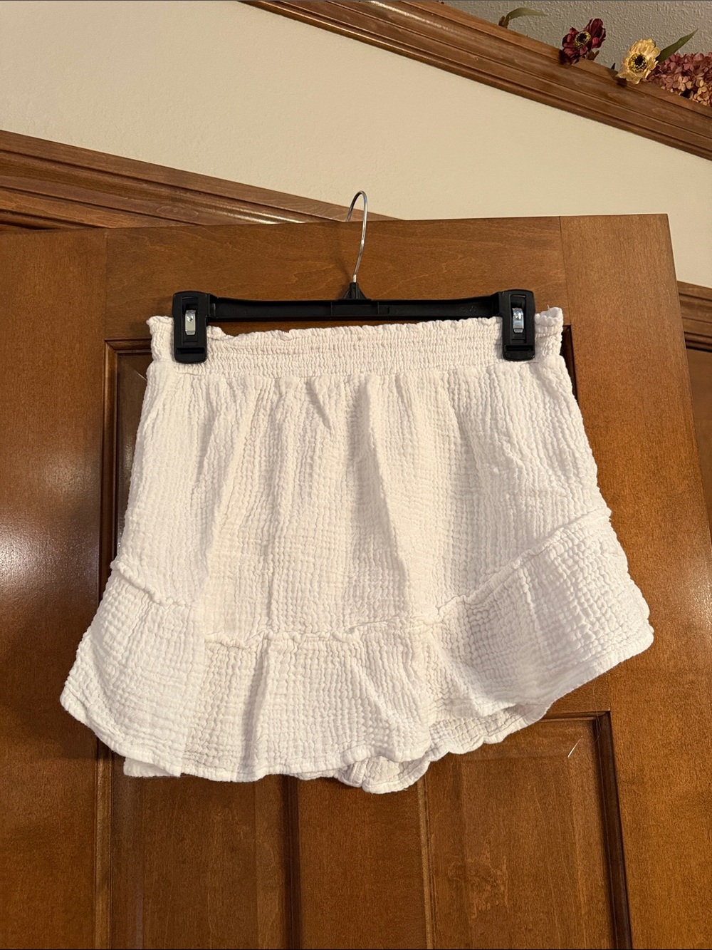 wild fable White Textured Ruffle Hem Swim Coverup Skirt